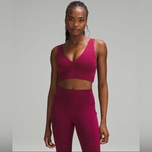 NWT lululemon align V neck C/D cup, Deep Luxe, size 6